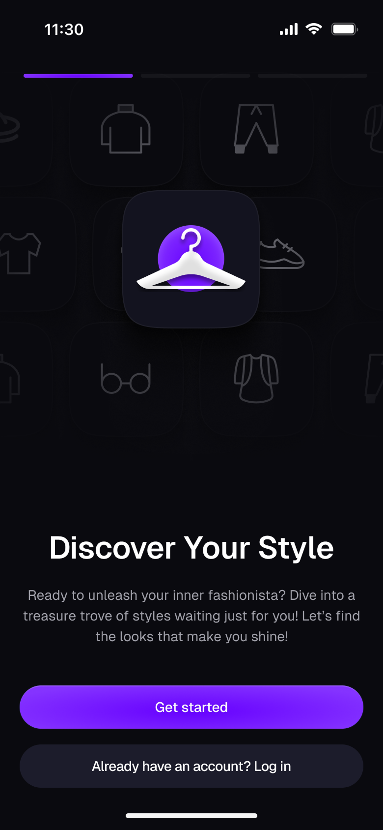 Wardrobe mobile home screen